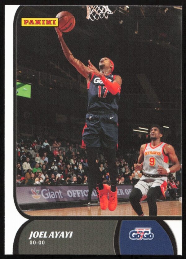2021-22 Panini NBA G League Joel Ayayi trading card front displaying player in action.