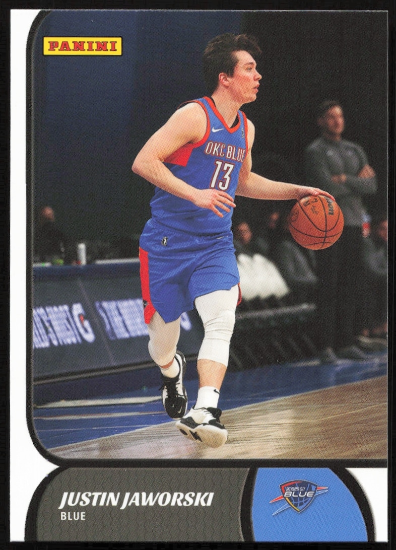 2021-22 Panini NBA G League Justin Jaworski trading card #104 front image.