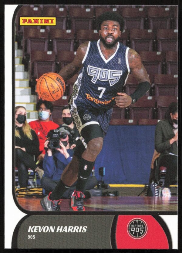 Kevon Harris 2021-22 Panini NBA G League trading card featuring player action and details.