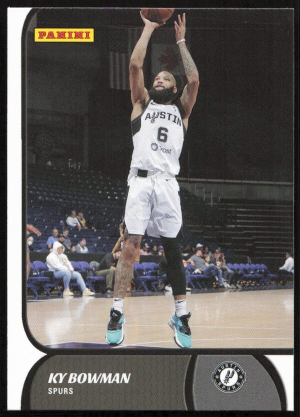 Front view of Ky Bowman 2021-22 Panini NBA G League trading card, card #13.
