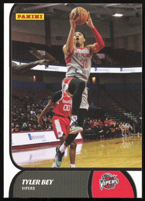Tyler Bey 2021-22 G League trading card front view, Panini brand, card #118.