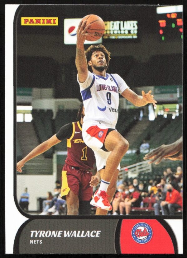 Panini NBA G League card showing Tyrone Wallace in official team uniform, card #83.