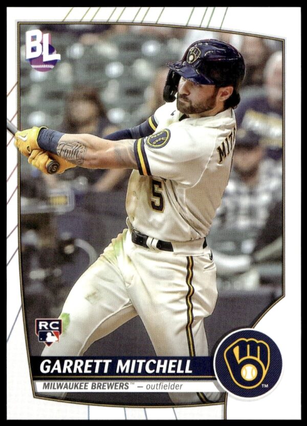 Garrett Mitchell 2023 Topps Big League baseball card #178 featuring an action shot.