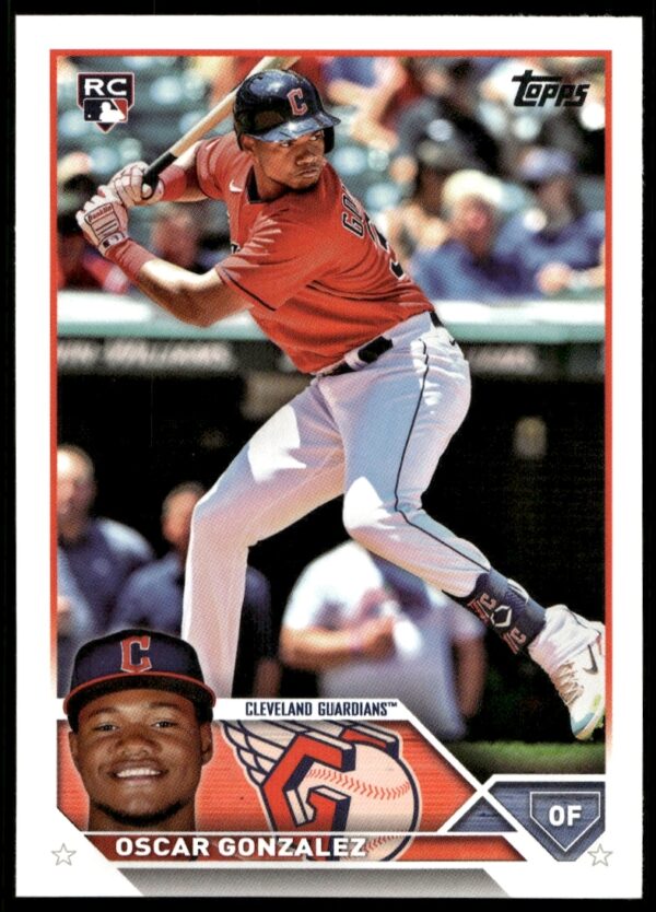 Oscar Gonzalez 2023 Topps Series 1 Baseball Card #119 Front View.