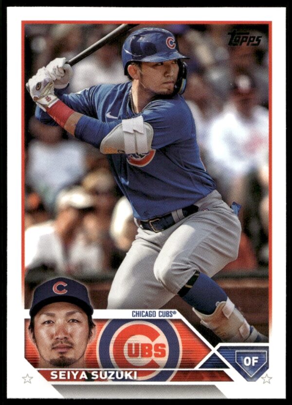 Seiya Suzuki 2023 Topps Series 1 baseball card #183, Chicago Cubs outfielder.