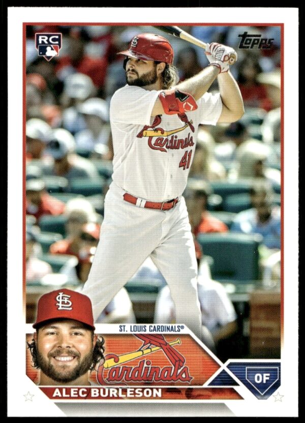 Alec Burleson Topps 2023 Card #622 Front View, Showcasing In-Action Team Design.