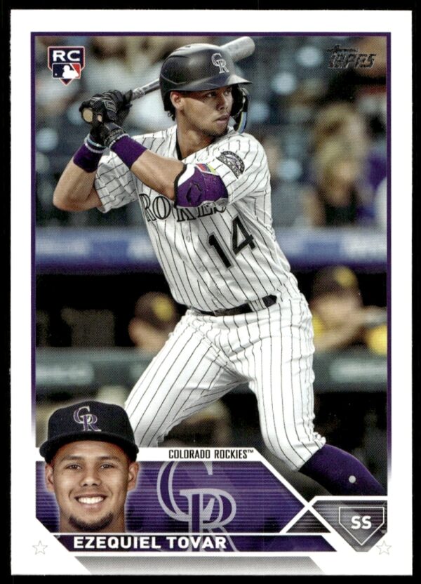 Front of Ezequiel Tovar 2023 Topps Series 2 Card #651 in uniform.