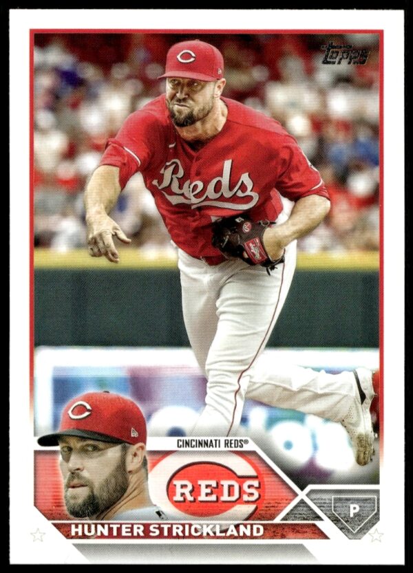 Hunter Strickland 2023 Topps Series 2 Baseball Card #652, pitcher in action, team uniform.