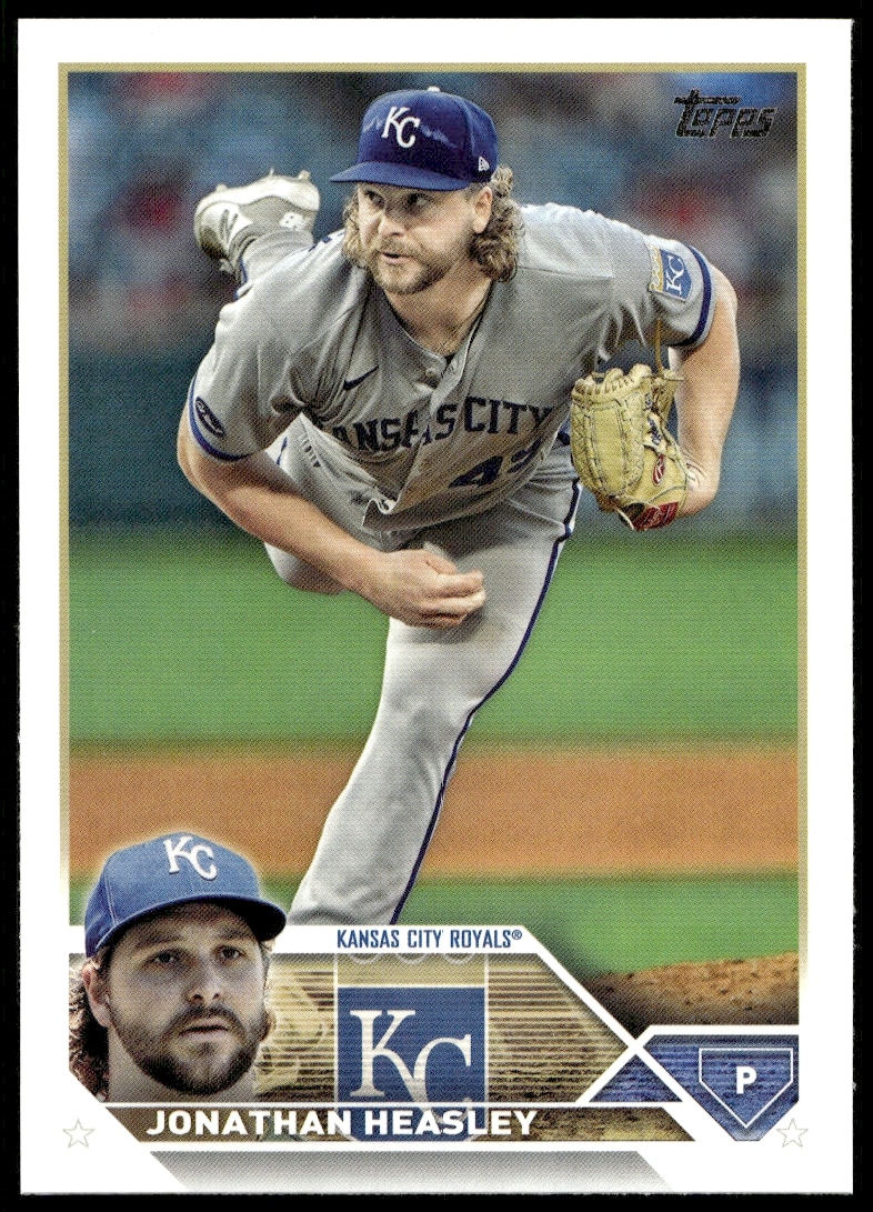 Jonathan Heasley 2023 Topps Series 2 baseball card #346, featuring him pitching.