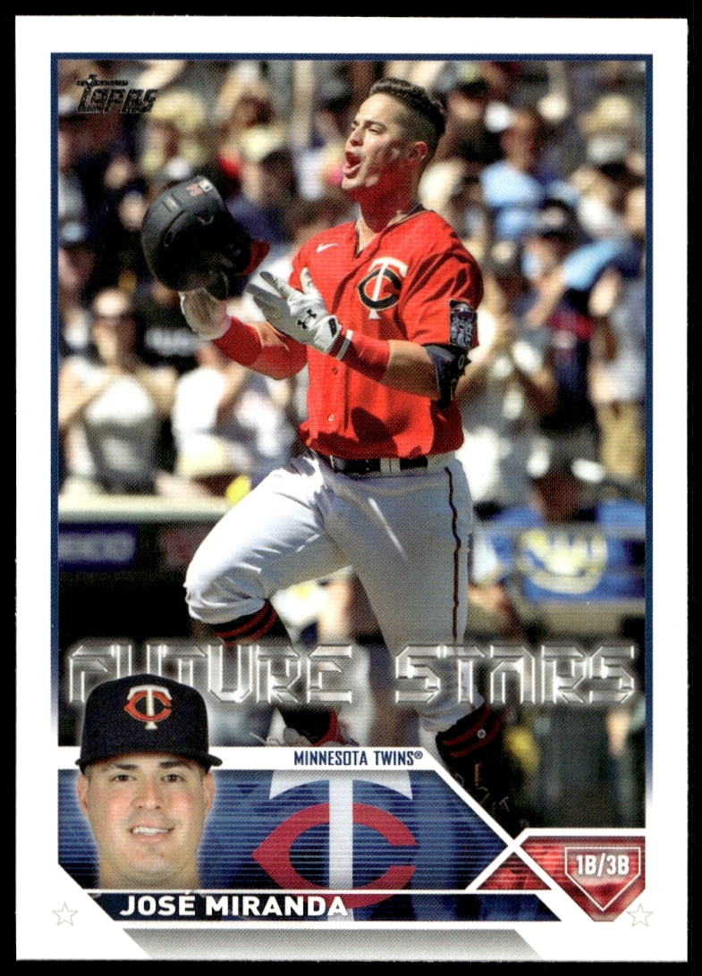 Jose Miranda 2023 Topps Series 2 Card #505, featuring his dynamic gameplay (Front).