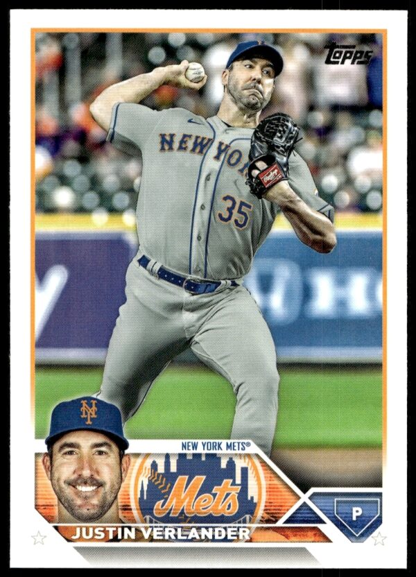 Justin Verlander 2023 Topps Series 2 Card #425 - Mid-Pitch in Uniform (Front).
