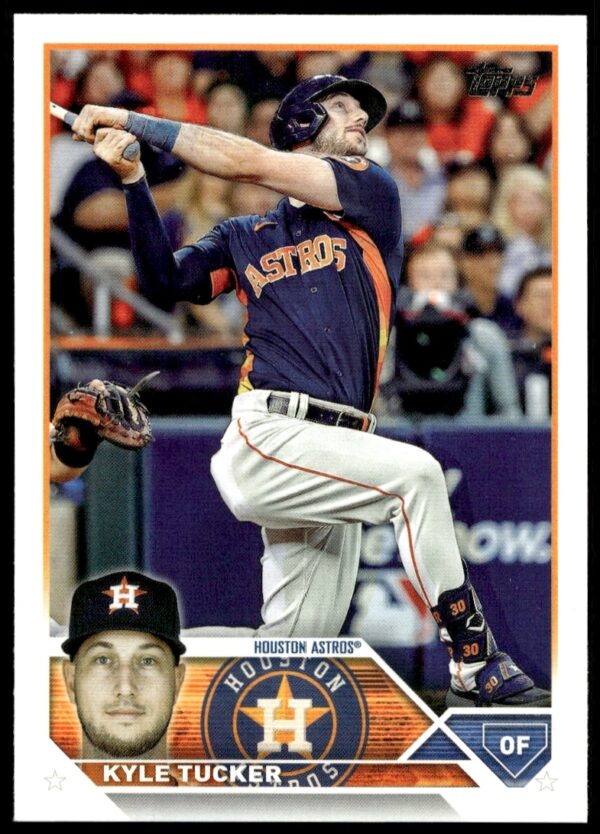 Kyle Tucker 2023 Topps Series 2 Baseball Card #461 Front, Houston Astros Outfielder Mid-Swing