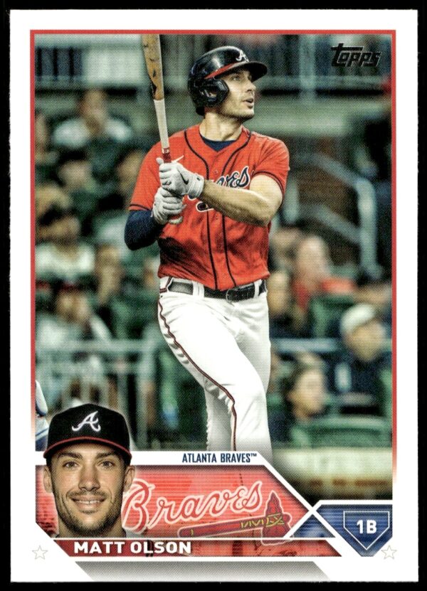 2023 Topps Matt Olson #481 card showing action pose in Atlanta Braves uniform.
