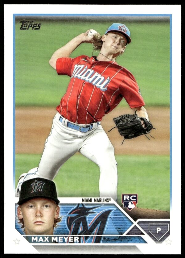 Max Meyer 2023 Topps Rookie Card #388, Series 2, front view in action pose.