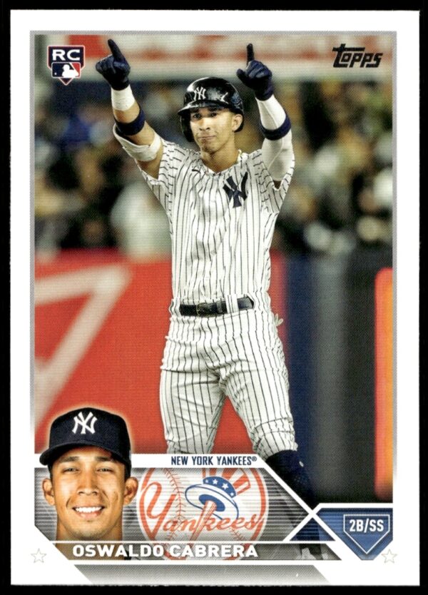 Oswaldo Cabrera 2023 Topps Series 2 Card #487 in Yankees Action Shot.