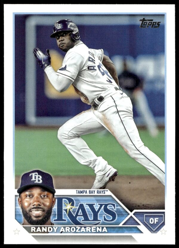 Randy Arozarena 2023 Topps Series 2 Card #360 featuring action-packed field play.