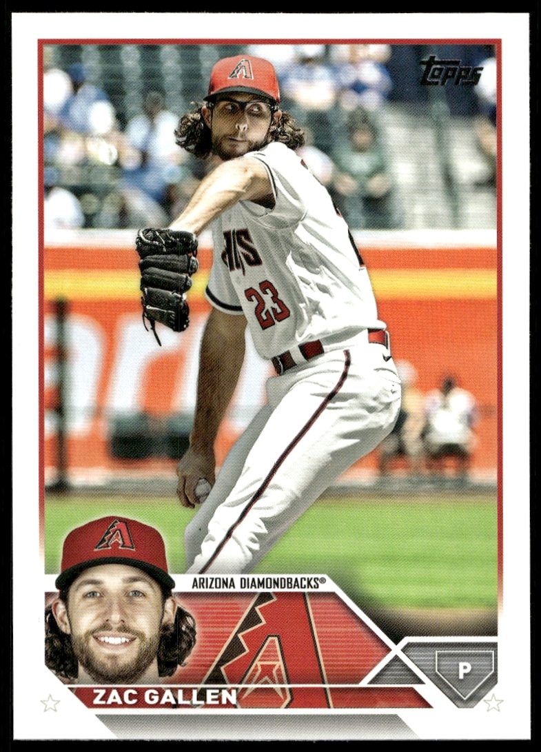 Zac Gallen 2023 Topps Series 2 baseball card #412 featuring Arizona Diamondbacks action.