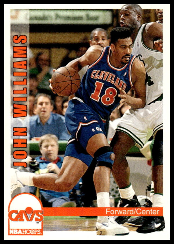 1992-93 Hoops John Williams #44 in action, iconic basketball card front.