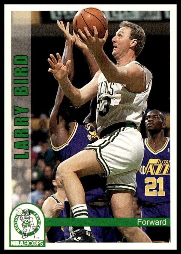 Larry Bird 1992-93 Hoops Series 1 Card #10, Celtics No. 33, iconic NBA collectible.