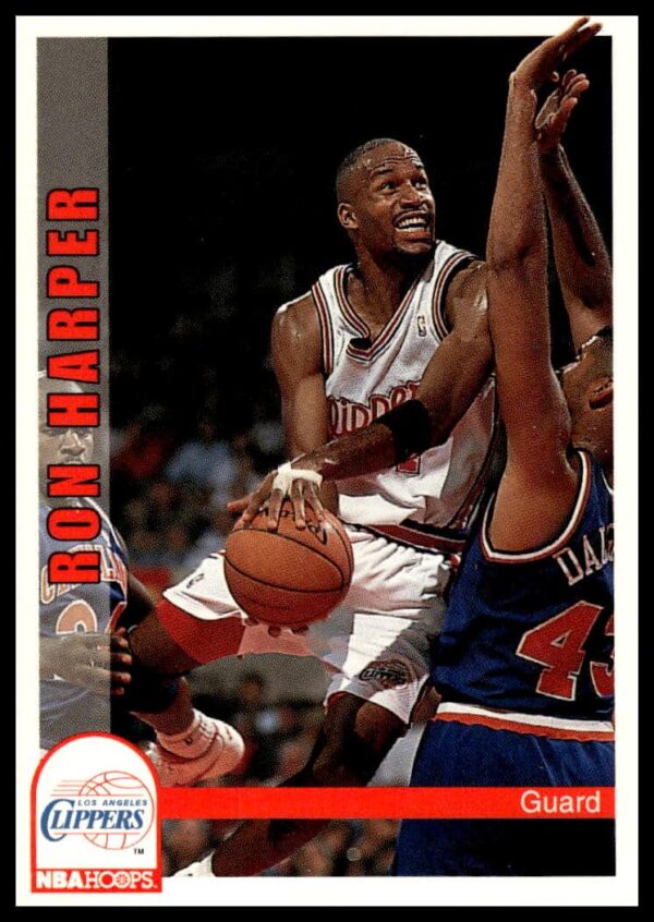 Ron Harper 1992-93 Hoops Basketball Card #100, Los Angeles Clippers, Series 1, NBA Action.