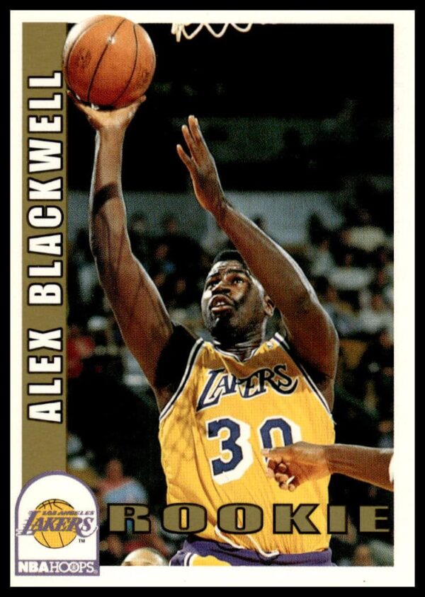 Alex Blackwell 1992-93 Hoops Basketball Card #408, mid-action in team uniform.
