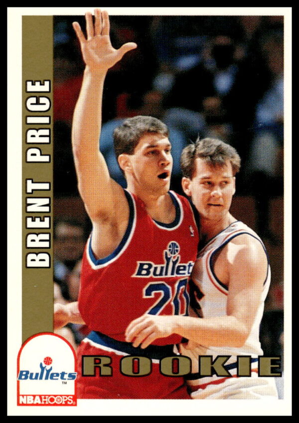 Brent Price 1992-93 Hoops Series 2 Basketball Card #480, front view, dynamic action pose.