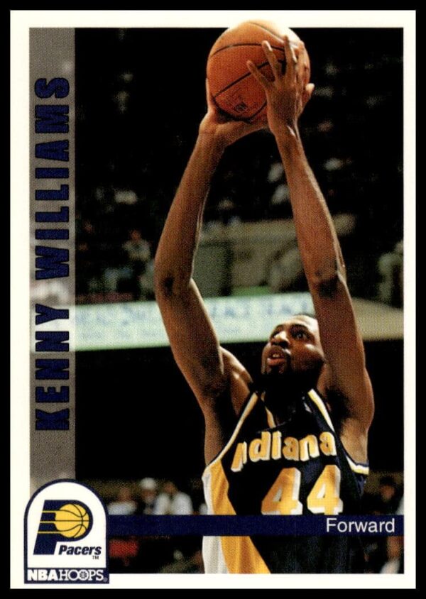 Kenny Williams 1992-93 Hoops Card #400: Dynamic Basketball Action Portrait.