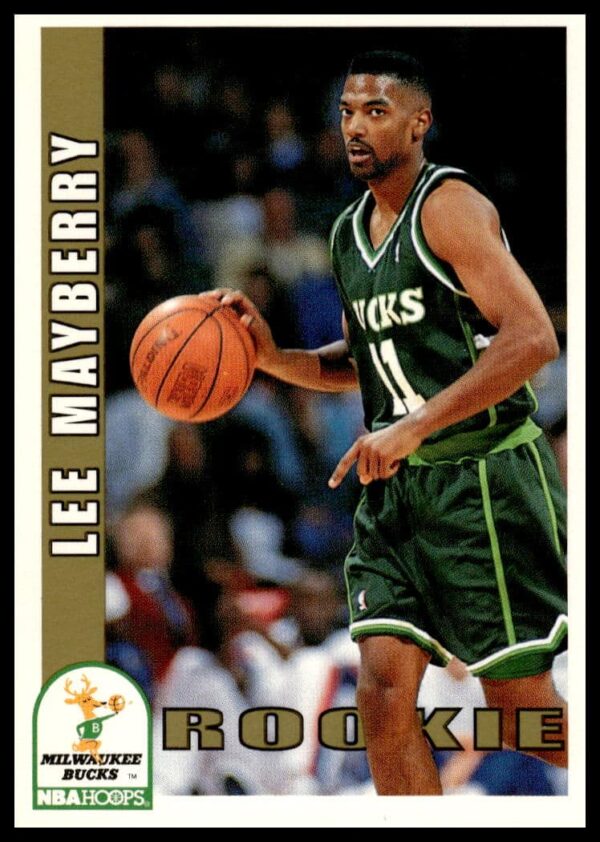 Lee Mayberry 1992-93 Hoops Basketball Card #419, Series 2 Action Shot.
