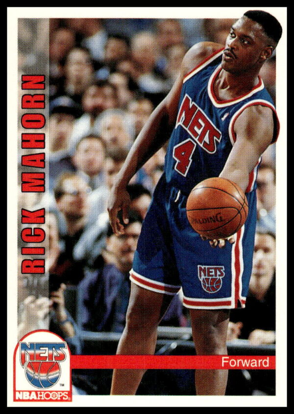 Rick Mahorn 1992-93 Hoops Basketball Card, Series 2 #429, in Action on Court.