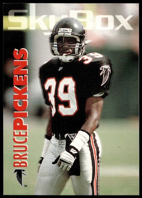 Bruce Pickens 1993 SkyBox Impact #9 football card, action pose, vibrant graphics.