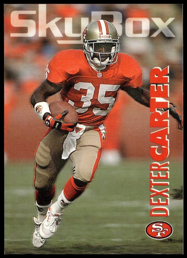Dexter Carter 1993 SkyBox Impact Card #297 - Front View, Action Pose.
