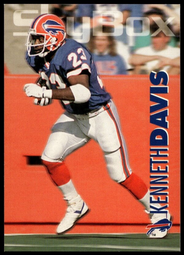 1993 Kenneth Davis SkyBox Card #17, Buffalo Bills, mid-action collectible image.
