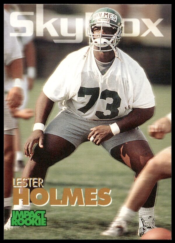 1993 SkyBox Impact card featuring Lester Holmes in football uniform, #378 (Front).