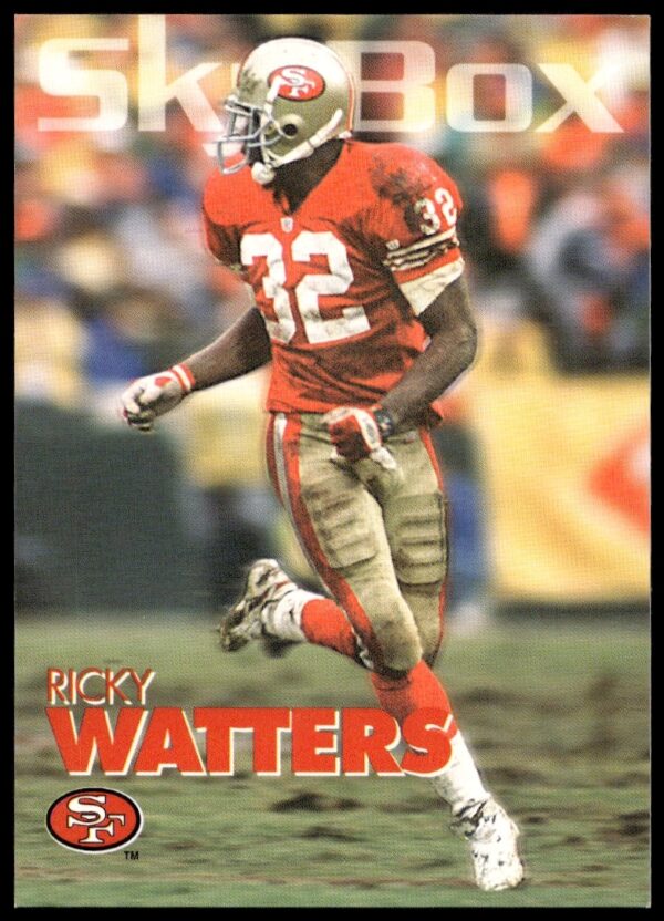 1993 SkyBox Impact Ricky Watters Football Card #299, showcasing vibrant action and dynamic skills.