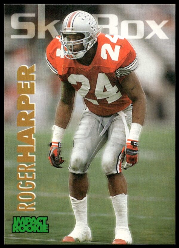 Roger Harper 1993 SkyBox Impact Card #396, showcasing his athleticism on the field.