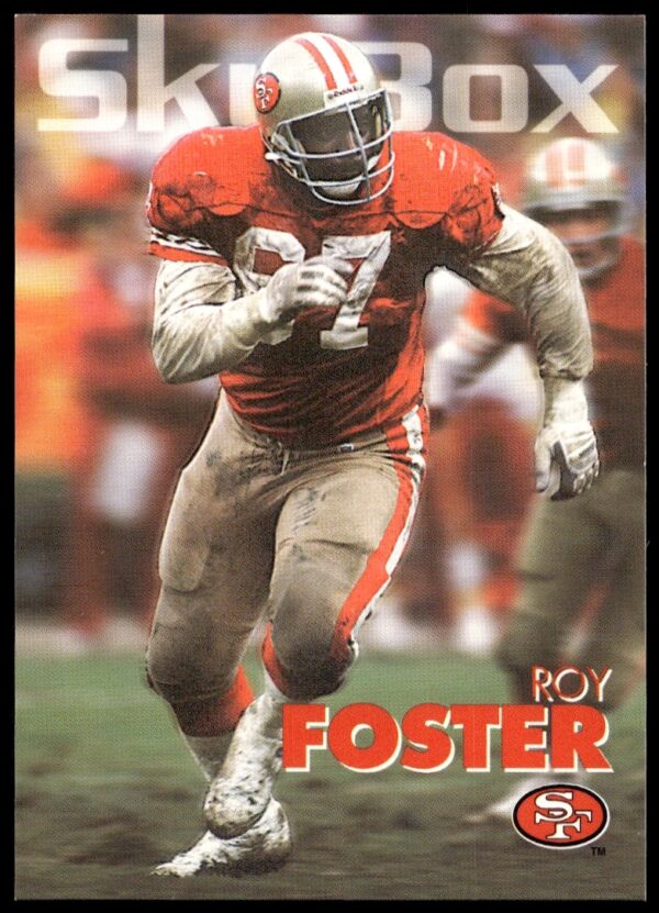 1993 SkyBox Impact card: Roy Foster, action pose, #303 baseball trading card front.