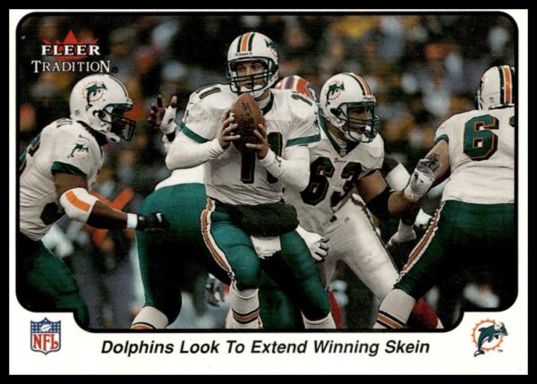 Miami Dolphins strategy to extend winning streak featured in 2000 Fleer card #381.