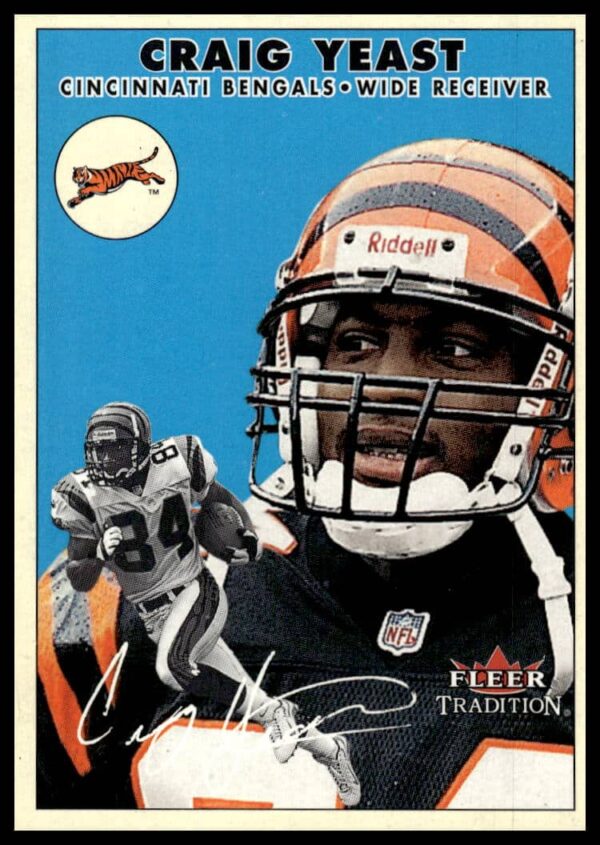 Front of 2000 Fleer Tradition Glossy Craig Yeast card #269 showcasing game action.