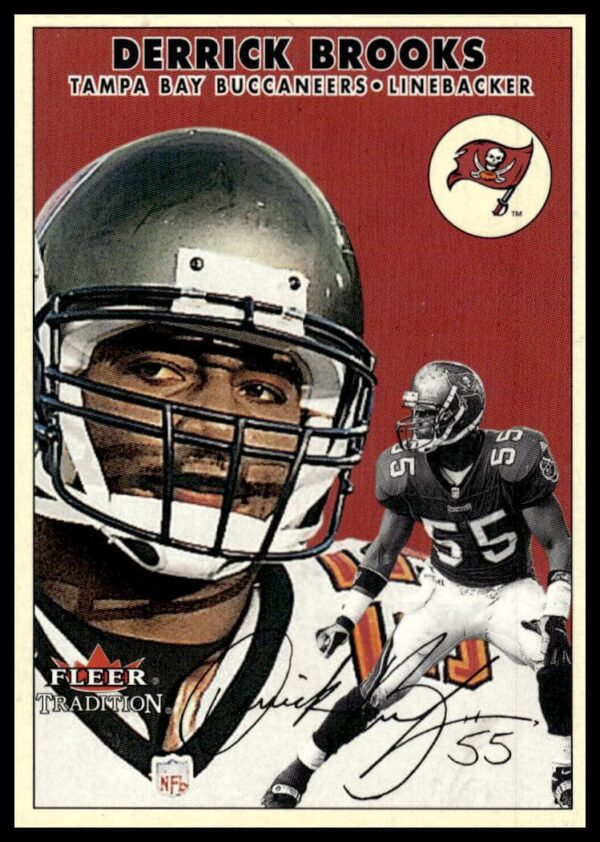 Derrick Brooks 2000 Fleer Glossy #263 Football Card Front in Buccaneers Uniform.