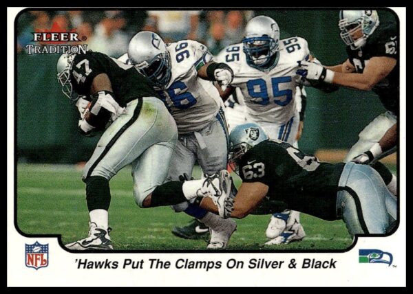Hawks defense shines on Fleer 2000 Glossy card against Silver & Black