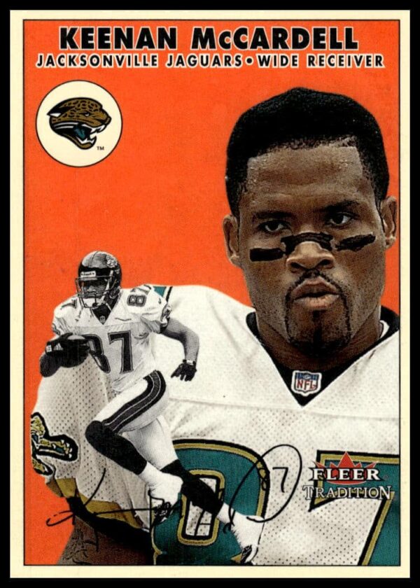 Keenan McCardell 2000 Fleer Glossy card #227, featuring wide receiver in action.
