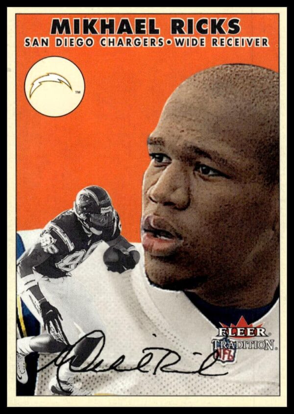 Mikhael Ricks 2000 Fleer Tradition Glossy Football Card #302 Front Portrait.