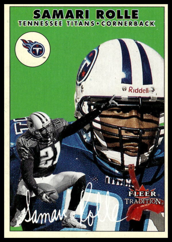 2000 Fleer Glossy Samari Rolle Football Card #70, showcasing NFL action and vintage appeal.