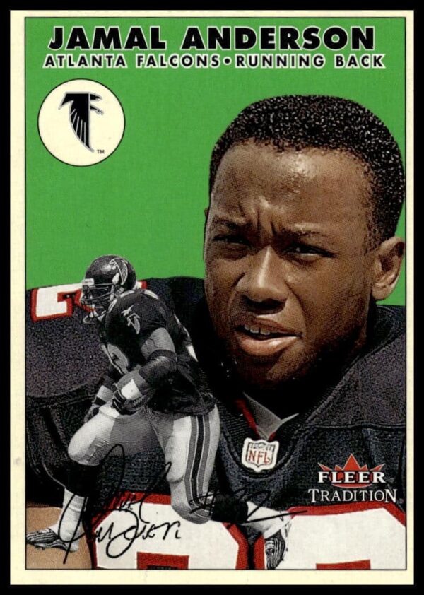2000 Fleer Tradition Jamal Anderson football card #150 - Atlanta Falcons running back.