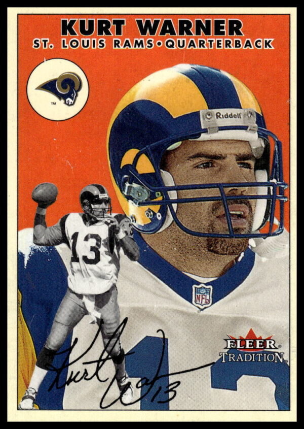 Kurt Warner 2000 Fleer Tradition Football Card Front #87, St. Louis Rams.