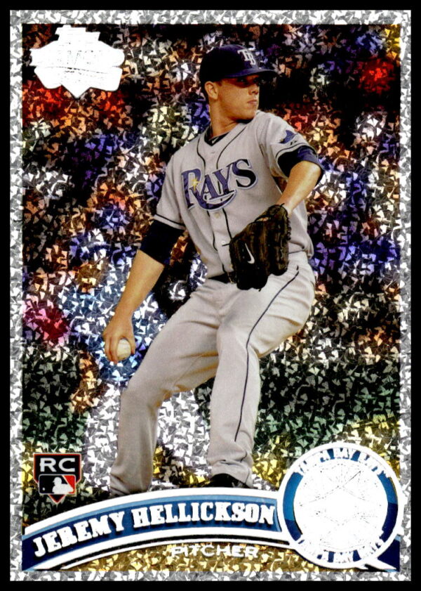 Special edition 2011 Topps card featuring Tampa Bay Rays pitcher Jeremy Hellickson in action.