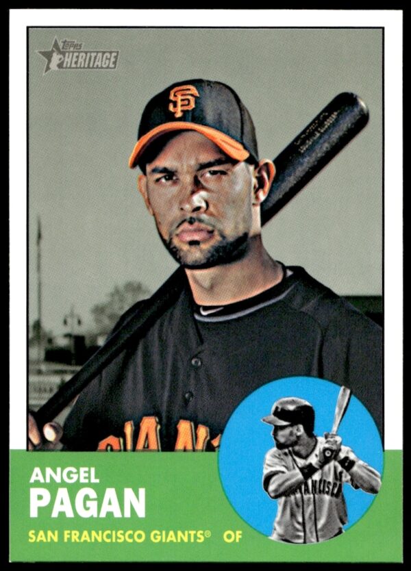 Angel Pagan 2012 Topps Heritage High Number San Francisco Giants Card Front.