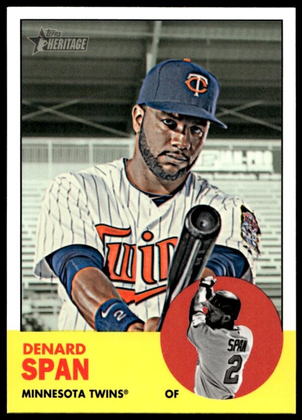 Denard Span 2012 Topps Heritage High Number Card #H630 Front View