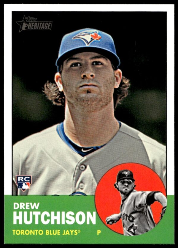 Drew Hutchison 2012 Topps Heritage rookie card, Toronto Blue Jays pitcher, high number series.
