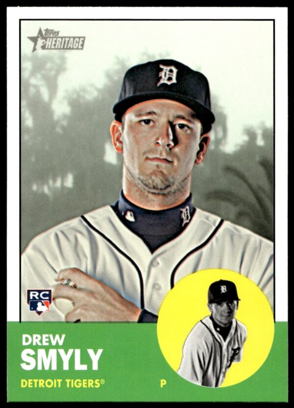 2012 Topps Heritage card featuring Detroit Tigers pitcher Drew Smyly in vintage style, card #H603.